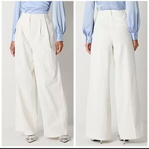NWT Worthington Wide-Leg Pants in Off-White/Cream pleated